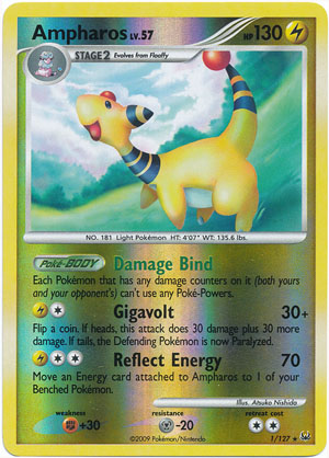 Ampharos - 1/127 - Rare - Reverse Holo